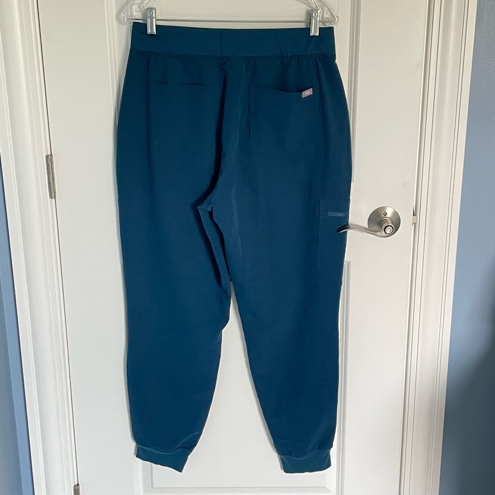 Figs Women's Blue Scrub with Orange Drawstring - Picture 5 of 16